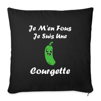 courgette - Housse de coussin décorative 45 x 45 cm - noir - Devant