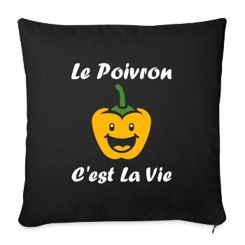 Humour poivron - Housse de coussin décorative 45 x 45 cm - noir - Devant