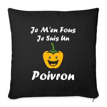 Humour poivron - Housse de coussin décorative 45 x 45 cm - noir - Devant