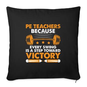 Physical Education Teacher PE Teachers School Spor - Sofa pillowcase 17,3'' x 17,3'' (45 x 45 cm) - black - Front