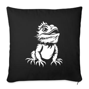 Bearded Dragon - Sofa pillowcase 17,3'' x 17,3'' (45 x 45 cm) - black - Front