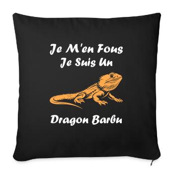 Dragon barbu - Housse de coussin décorative 45 x 45 cm - noir - Devant