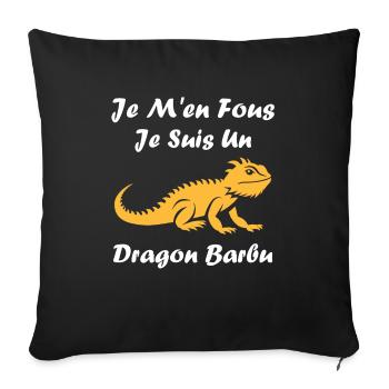 Dragon barbu - Housse de coussin décorative 45 x 45 cm - noir - Devant