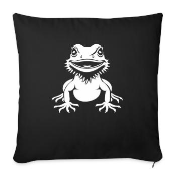 Bearded Dragon - Sofa pillowcase 17,3'' x 17,3'' (45 x 45 cm) - black - Front