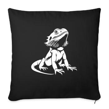 Bearded Dragon - Sofa pillowcase 17,3'' x 17,3'' (45 x 45 cm) - black - Front
