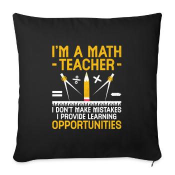 Mathelehrer Schullehrer Lustige Mathelehrer S - Sofakissenbezug 45 x 45 cm - Schwarz - Vorne
