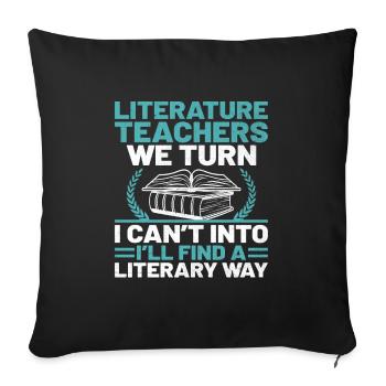 Literature Teacher School Teacher Funny Teachers S - Sofa pillowcase 17,3'' x 17,3'' (45 x 45 cm) - black - Front