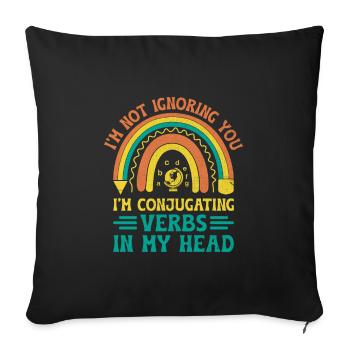 Professeur de langues étrangères École Professeurs de langues - Housse de coussin décorative 45 x 45 cm - noir - Devant