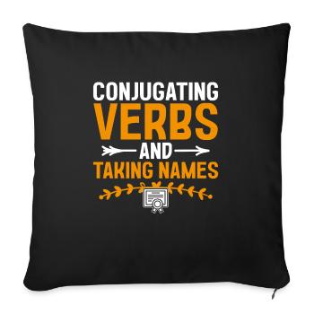 Professeur de langues étrangères École Professeurs de langues - Housse de coussin décorative 45 x 45 cm - noir - Devant