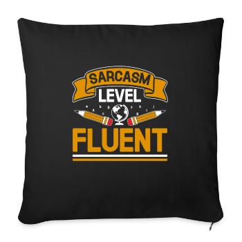 Professeur de langues étrangères École Professeurs de langues - Housse de coussin décorative 45 x 45 cm - noir - Devant