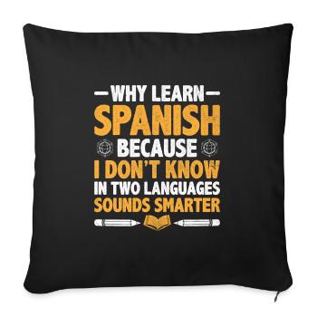 Professeur de langues étrangères École Professeurs de langues - Housse de coussin décorative 45 x 45 cm - noir - Devant
