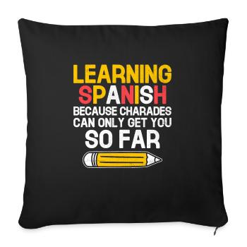 Professeur de langues étrangères École Professeurs de langues - Housse de coussin décorative 45 x 45 cm - noir - Devant