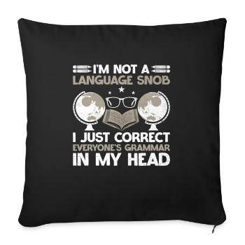 Foreign Language Teacher School Languages Teachers - Sofa pillowcase 17,3'' x 17,3'' (45 x 45 cm) - black - Front