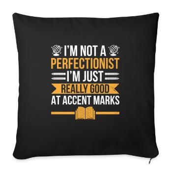 Professeur de langues étrangères École Professeurs de langues - Housse de coussin décorative 45 x 45 cm - noir - Devant