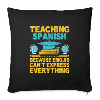 Professeur de langues étrangères École Professeurs de langues - Housse de coussin décorative 45 x 45 cm - noir - Devant