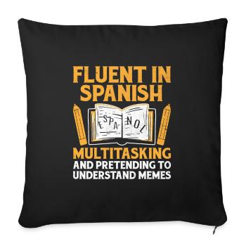 Professeur de langues étrangères École Professeurs de langues - Housse de coussin décorative 45 x 45 cm - noir - Devant