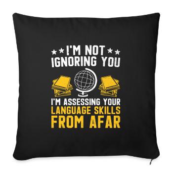 Professeur de langues étrangères École Professeurs de langues - Housse de coussin décorative 45 x 45 cm - noir - Devant