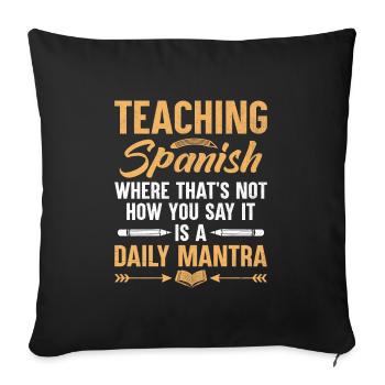 Professeur de langues étrangères École Professeurs de langues - Housse de coussin décorative 45 x 45 cm - noir - Devant