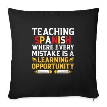 Foreign Language Teacher School Languages Teachers - Sofa pillowcase 17,3'' x 17,3'' (45 x 45 cm) - black - Front