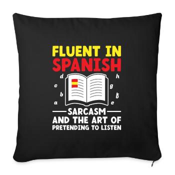 Professeur de langues étrangères École Professeurs de langues - Housse de coussin décorative 45 x 45 cm - noir - Devant