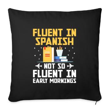 Professeur de langues étrangères École Professeurs de langues - Housse de coussin décorative 45 x 45 cm - noir - Devant