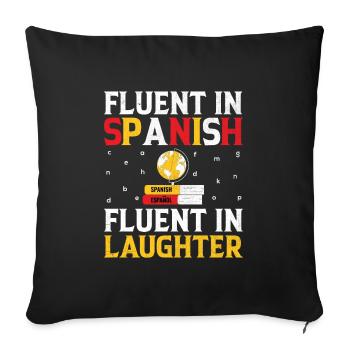 Professeur de langues étrangères École Professeurs de langues - Housse de coussin décorative 45 x 45 cm - noir - Devant