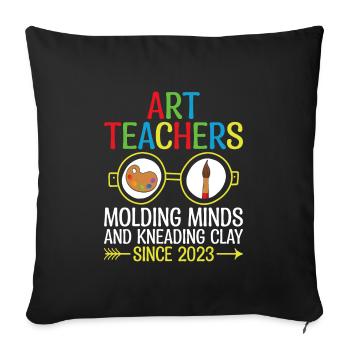 Art Teacher School Teacher Funny Art Teachers Scho - Sofa pillowcase 17,3'' x 17,3'' (45 x 45 cm) - black - Front
