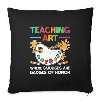 Art Teacher School Teacher Funny Art Teachers Scho - Sofa pillowcase 17,3'' x 17,3'' (45 x 45 cm) - black - Front