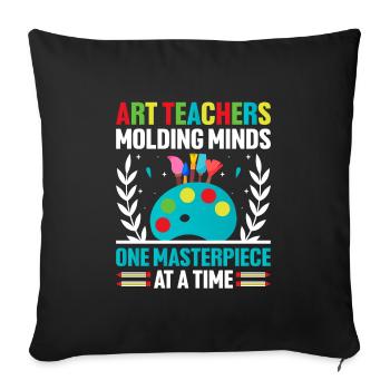 Art Teacher School Teacher Funny Art Teachers Scho - Sofa pillowcase 17,3'' x 17,3'' (45 x 45 cm) - black - Front
