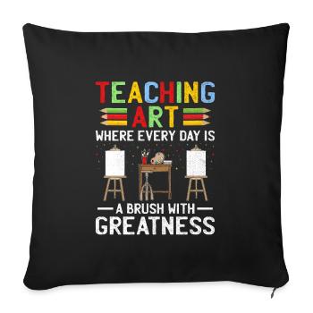 Art Teacher School Teacher Funny Art Teachers Scho - Sofa pillowcase 17,3'' x 17,3'' (45 x 45 cm) - black - Front