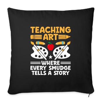 Art Teacher School Teacher Funny Art Teachers Scho - Sofa pillowcase 17,3'' x 17,3'' (45 x 45 cm) - black - Front