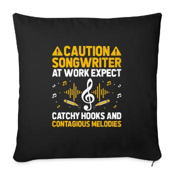 Musicien Auteur-compositeur Chanteur Musicien Musique Musique Pr - Housse de coussin décorative 45 x 45 cm - noir - Devant