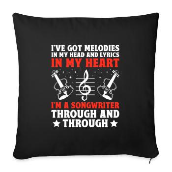 Musicien Auteur-compositeur Chanteur Musicien Musique Musique Pr - Housse de coussin décorative 45 x 45 cm - noir - Devant