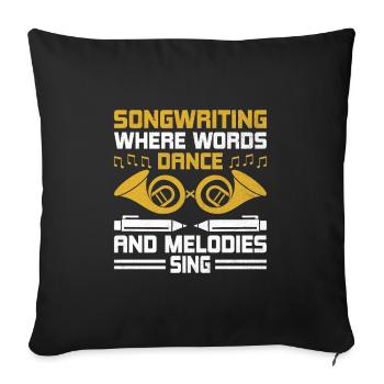 Musician Songwriter Singer Musician Music Music Pr - Sofa pillowcase 17,3'' x 17,3'' (45 x 45 cm) - black - Front