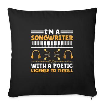 Musicien Auteur-compositeur Chanteur Musicien Musique Musique Pr - Housse de coussin décorative 45 x 45 cm - noir - Devant