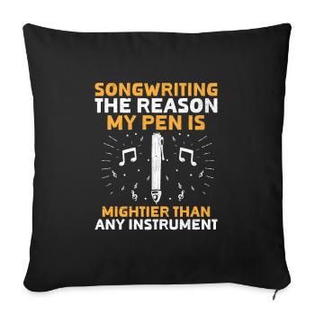 Musician Songwriter Singer Musician Music Music Pr - Sofa pillowcase 17,3'' x 17,3'' (45 x 45 cm) - black - Front