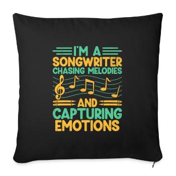 Musicien Auteur-compositeur Chanteur Musicien Musique Musique Pr - Housse de coussin décorative 45 x 45 cm - noir - Devant