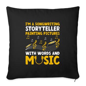 Musician Songwriter Singer Musician Music Music Pr - Sofa pillowcase 17,3'' x 17,3'' (45 x 45 cm) - black - Front