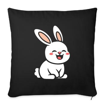Petit bébé lapin - Housse de coussin décorative 45 x 45 cm - noir - Devant