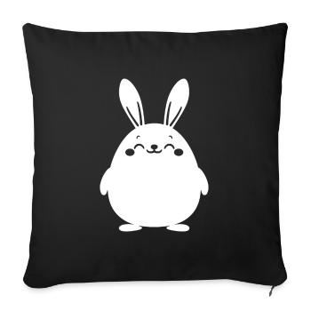 Petit bébé lapin - Housse de coussin décorative 45 x 45 cm - noir - Devant