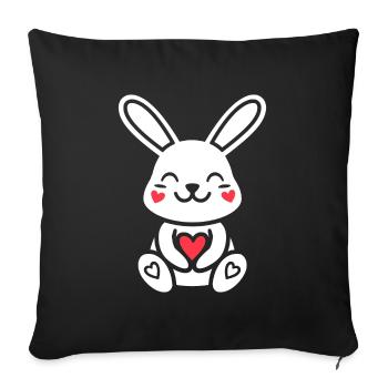 Petit bébé lapin - Housse de coussin décorative 45 x 45 cm - noir - Devant