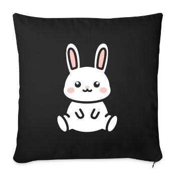 Petit bébé lapin - Housse de coussin décorative 45 x 45 cm - noir - Devant