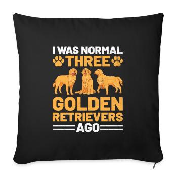 Ich war normal drei Golden Retriever vor GR Retrie - Sofakissenbezug 45 x 45 cm - Schwarz - Vorne
