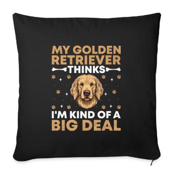 Mon Golden Retriever pense que je suis un gros problème - Housse de coussin décorative 45 x 45 cm - noir - Devant