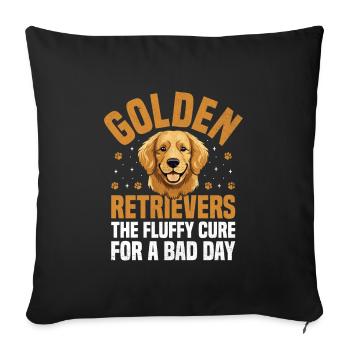 Golden Retrievers : le remède moelleux pour une mauvaise journée GR - Housse de coussin décorative 45 x 45 cm - noir - Devant