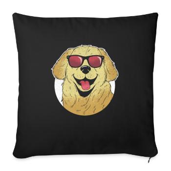Golden Retriever Sunglasses GR Dog Retrievers - Sofa pillowcase 17,3'' x 17,3'' (45 x 45 cm) - black - Front