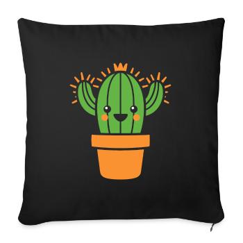 Cactus - Housse de coussin décorative 45 x 45 cm - noir - Devant