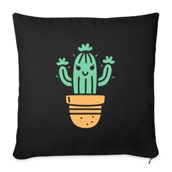Cactus - Housse de coussin décorative 45 x 45 cm - noir - Devant