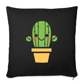 Cactus - Housse de coussin décorative 45 x 45 cm - noir - Devant
