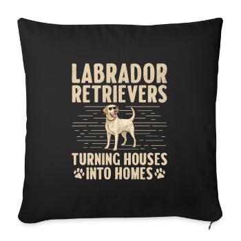 Labradors Retrievers Des Maisons En Foyers Laboratoire - Housse de coussin décorative 45 x 45 cm - noir - Devant